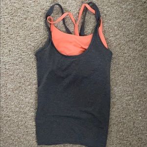 athletic tank top with built in sports bra